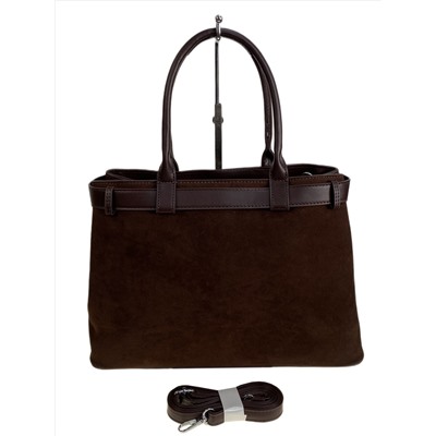 Женская сумка из искусственной замши, цвет шоколад