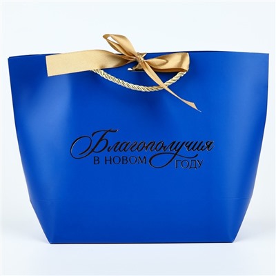 Пакет подарочный новогодний «Благополучия в Новом году», 19×20×9 см