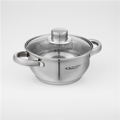 Набор кастрюль «Гретта», 3 предмета: 1.6 л, 2.2 л, 3.2 л, капсульное дно, индукция, нержавеющая сталь, AISI - 201