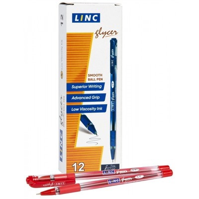Ручка шариковая LINC "Glycer" красная 0.7мм 1300RF LINC