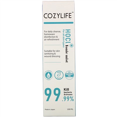 Cozylife, HOCL Ionic Mist, For All Skin Types, 100 ml