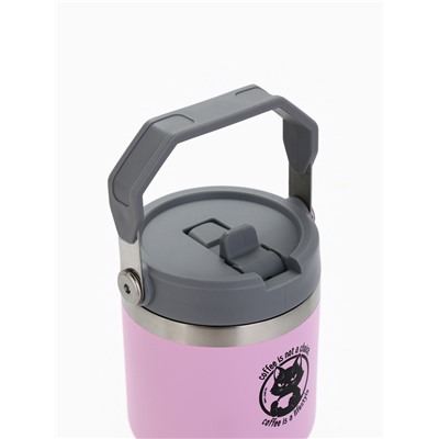 Термостакан с ручкой Coffee, 600 мл, розовый