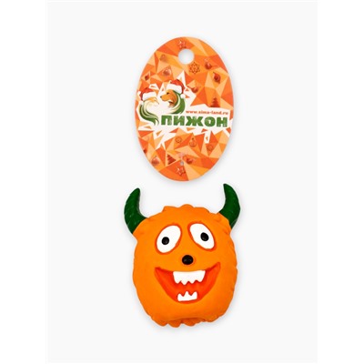 Пищащая игрушка для собак «Монстр», 7×5.5 см, латекс, оранжевая