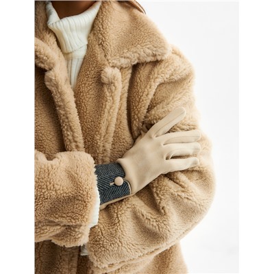 Перчатки женские, безразмерные, без утеплителя, бежевые