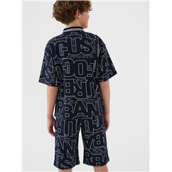 Комплект трикотажный для мальчиков: джемпер с воротником поло, шорты