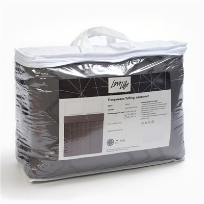 Покрывало 1.5-спальное LoveLife Tufting: Орнамент, 150×220±5 см, микрофайбер, серое