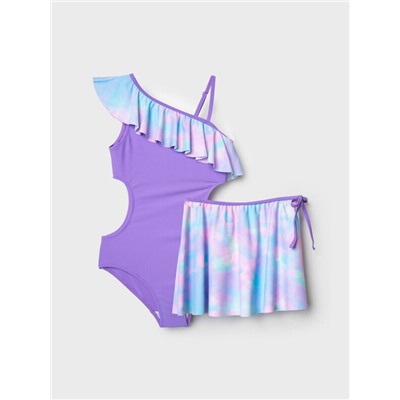 Комплект трикотажный для девочек: купальник, юбка