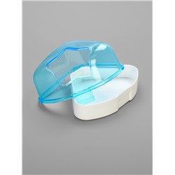 Ванночка для грызунов угловая с лопаткой, 14×10.4 см, голубая