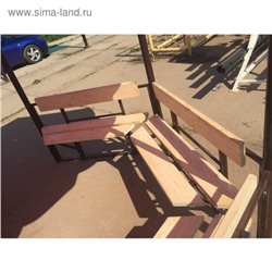 Беседка для дачи «Семейная», 2.5×2.5×2.35 м, металл, под поликарбонат, 5 скамей
