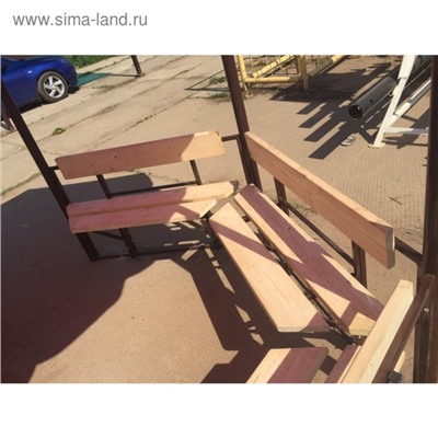 Беседка для дачи «Семейная», 2.5×2.5×2.35 м, металл, под поликарбонат, 5 скамей