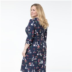 Платье, текстиль, синий