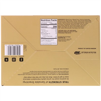 Optimum Nutrition, Протеиновые вафли, ванильный крем, 9 упаковок, 40 г (1,42 унции) каждая