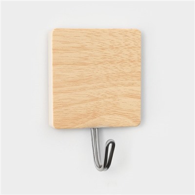 Крючки самоклеящиеся Доляна «Квадрат», 3 шт., светлое дерево