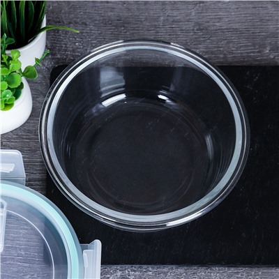 Контейнер круглый крышка с клапаном 620 мл стекло / BXW-620Y /уп 36/