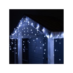 Гирлянда «Бахрома» 3×0.6 м, IP44, УМС, тёмная нить, 100 LED, свечение белое, мерцание, 24 В