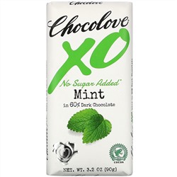 Chocolove, XO,  Mint in 60% Dark Chocolate Bar, 3.2 oz ( 90 g)