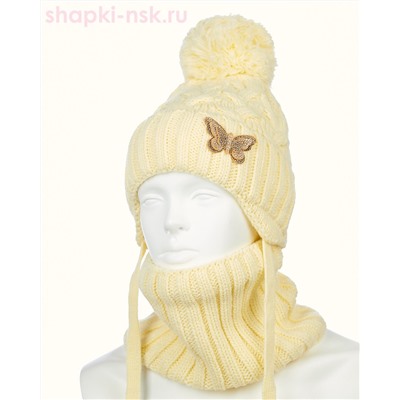 03-47-M Комплект для девочки (шапка+снуд) (52-54)