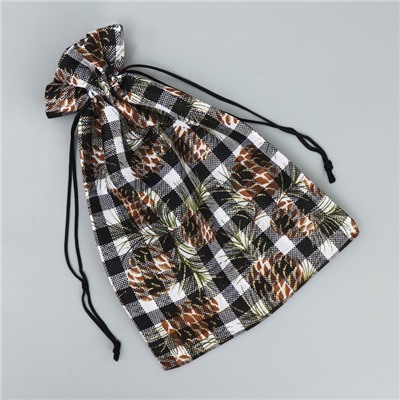 Мешочек подарочный холща «Новогодняя клетка», 16×24 см ± 1.5 см