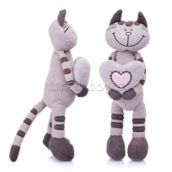 Кот полосатик с сердцем, 33 см