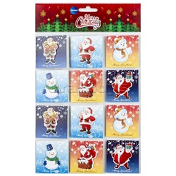 Бирки бумажные новогодние для подарков, в наборе 12 шт, 180х240мм