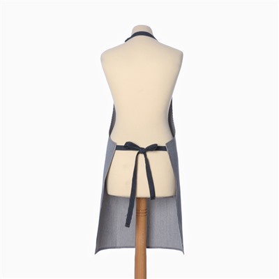 Фартук «Этель» джинсовый в полоску, синий, 65% хлопок, 35% п/э