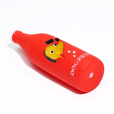 Игрушка для собак Dog BEER, 19×5.2 см, пищащая, винил, красная