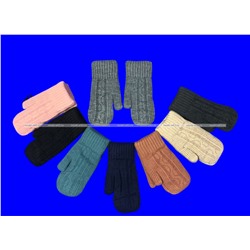 Варежки женские двойные внутри с мехом арт. 6385