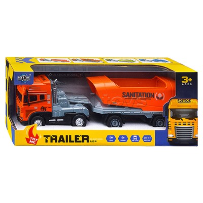Машина "Трейлер с прицепом" (свет, звук) в коробке