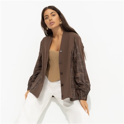 Кардиган комбинированный, Контракт на роскошь (brown)