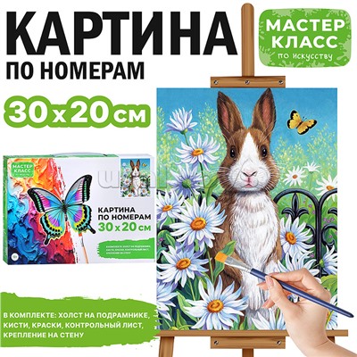 Набор для рисования "Картина по номерам 30х20 см. Кролик в ромашковом поле"