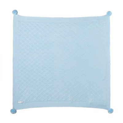 Вязаный плед Крошка Я Рисунок ромб, 90×90 см, цвет голубой