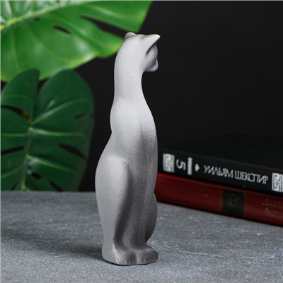 Фигурка керамика «Кошка Багира наклоненная», серо-чёрный, 4×5×20 см