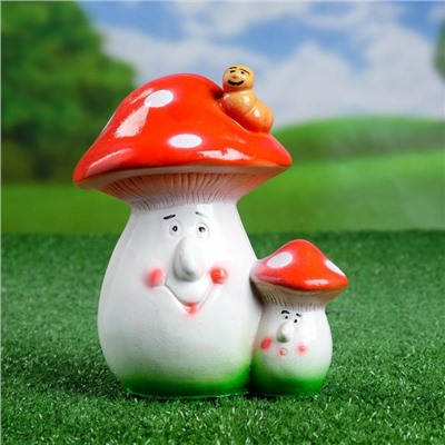 Садовая фигура из гипса «Два мухомора», 19×16×13 см