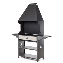 Мангал Professional Optima Zont POZ 3000, 158.2×41.2×207.9 см, 3 мм, с крышей, боковые полки
