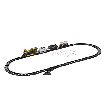 Железная дорога "Ретро поезд - Военный состав" в коробке