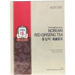 Cheong Kwan Jang, чай из корейского красного женьшеня, 50 пакетиков, 3 г (0,105 унции) каждый