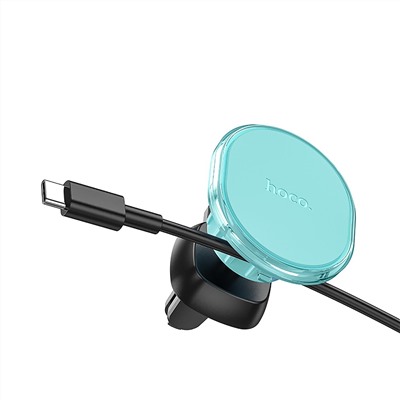 Держатель автомобильный Hoco магнитный H1 Crystal в дефлектор (mint)
