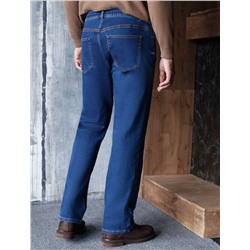 Джинсы утепленные прямые из эластичного денима с мягким флисом