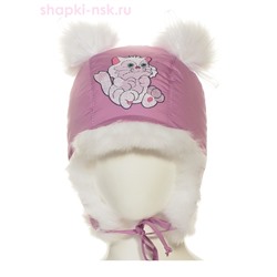 211-З Кошечка Ушанка для девочки (48-50)