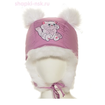 211-З Кошечка Ушанка для девочки (48-50)