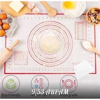 Универсальный силиконовый коврик для раскатки теста/ Размеры:40х50 см
