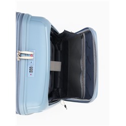 Чемодан на колёсах Bagvoyage маленький 46 л (S), на молнии, с увеличением, отдел для ноутбука, кодовый замок, 4 колеса, голубой