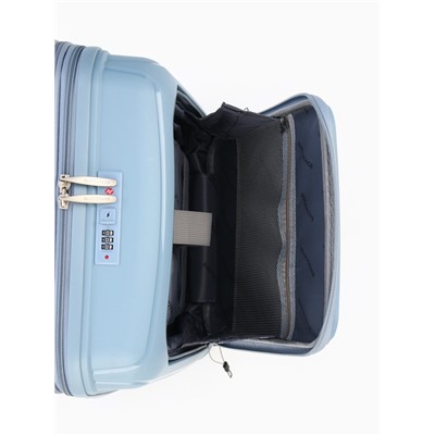 Чемодан на колёсах Bagvoyage маленький 46 л (S), на молнии, с увеличением, отдел для ноутбука, кодовый замок, 4 колеса, голубой