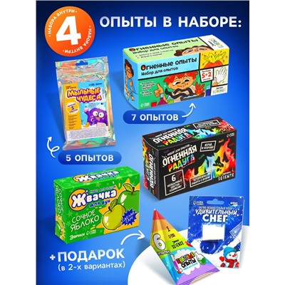 Набор для опытов «Новогодний бокс», 4 набора для опытов, 1 сюрприз