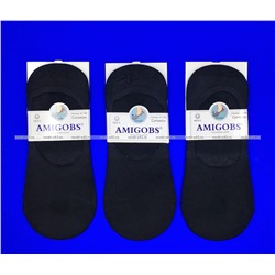 Следки мужские короткие (с силиконом) однотонные