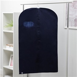 Чехол для одежды с окном, 60×100 см, спанбонд, синий