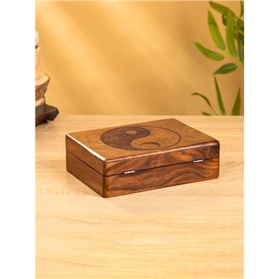 Шкатулка «Инь-ян», 20×15×6 см, дерево шишам