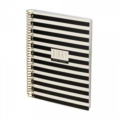 Ежедневник недатированный А5 272 стр. на спирали CUTE DIARY "Black&White.Полоски" 3-701/07 Альт