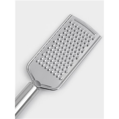 Тёрка для сыра Доляна «Металлик», 24×6 см, мелкая, с ручкой, нержавеющая сталь, серебристая