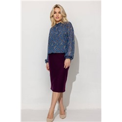 Блузка шифон женская  7016/47/Джинсовый